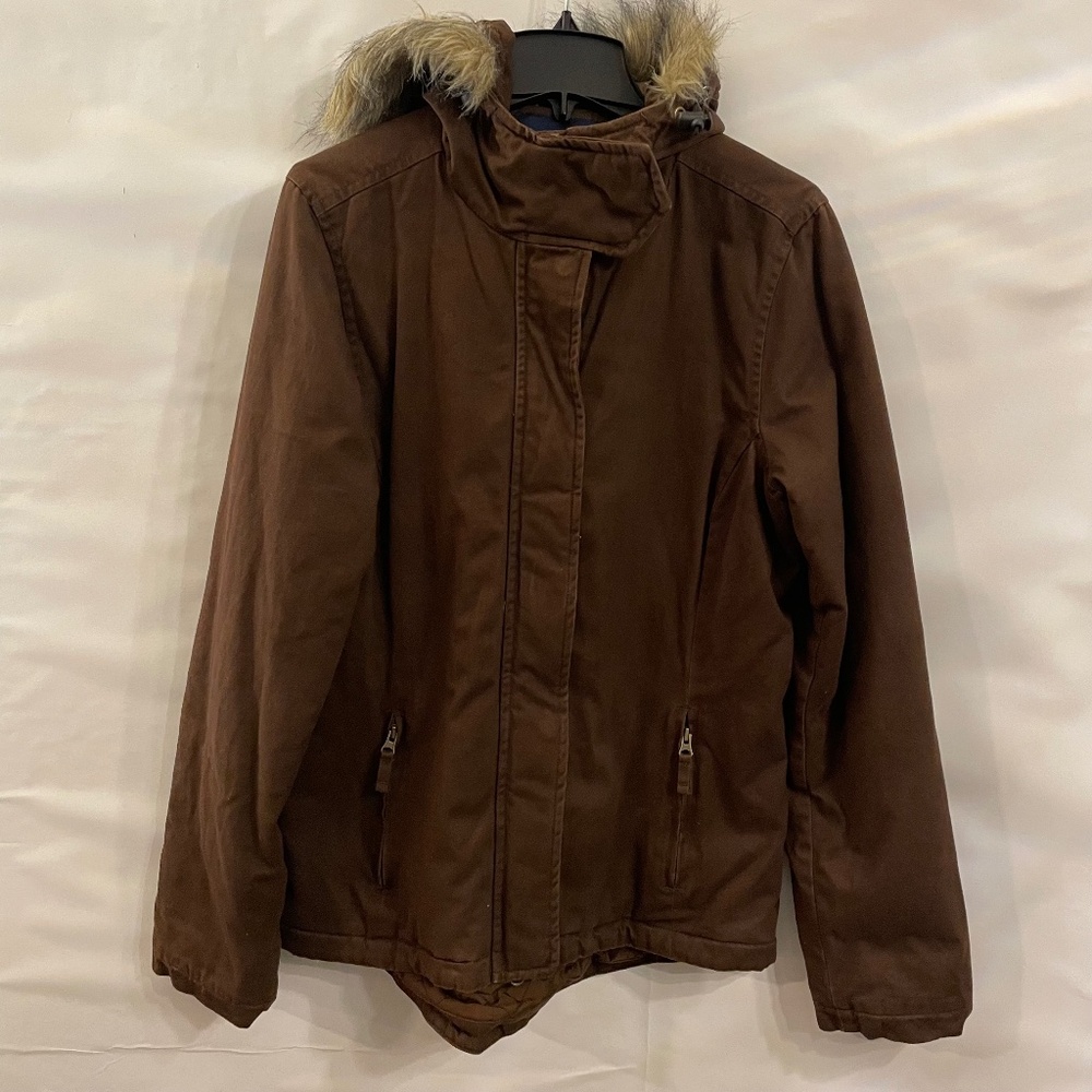 AUSTIN® CLOTHING CO. Womens Brown Hooded Jacket 100% Cotton Size XL